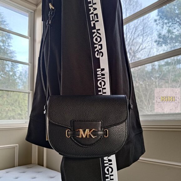 BRAND NEW Michael Kors Reed Small Pebbled Leather Crossbody Bag Black 35F3G6RC1T - Picture 4 of 13
